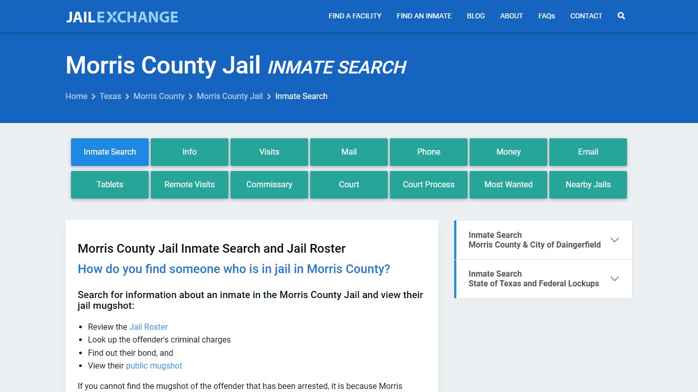 Inmate Search: Roster & Mugshots - Morris County Jail, TX - Jail Exchange